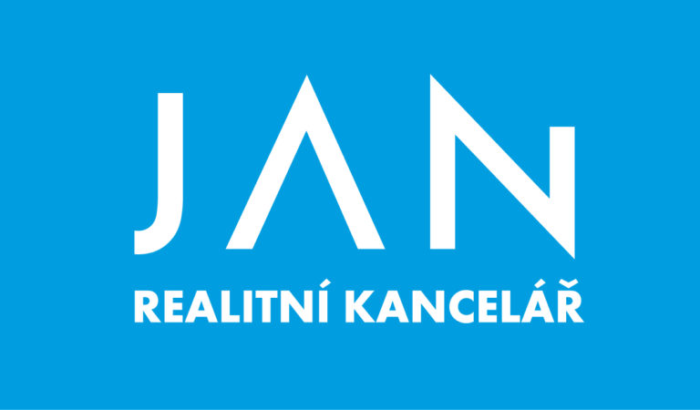 logo JAN.realitní kancelar. negativ blue